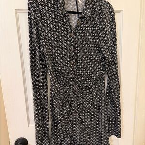 Free People Black and White Long Sleeve Dress